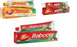 Dabur Toothpaste Meswak Red Babool Miswak Herbal Non Flouridated Dental Care - Picture 1 of 104