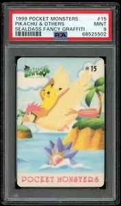 Pokemon Japanese Sealdass Fancy Graffiti 15 Pikachu & Others PSA 9 68525502 - Picture 1 of 2