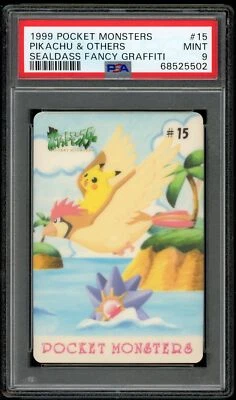 Pokemon Japanese Sealdass Fancy Graffiti 15 Pikachu & Others PSA 9 68525502 - Image 1 of 2