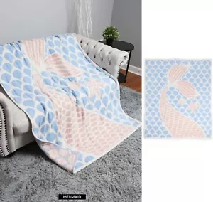 ComfyLuxe Mermaid Tail & Scale Pattern Throw Blanket - Picture 1 of 8