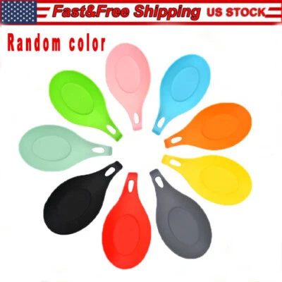 Kitchen Silicone Spoon Rest Heat Resistant Utensil Rest Ladle Spoon Holder Lot - Image 1 of 4