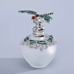 YU FENG 40ml Fancy Empty Crystal Perfume Bottle Green Dragonfly 2.4"W x 3"H - Picture 1 of 7