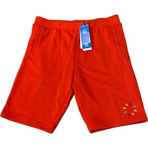 New Youth XL Adidas Shorts Trefoil Knit Sweat Shorts AdiColor Vivid Red - Picture 1 of 5