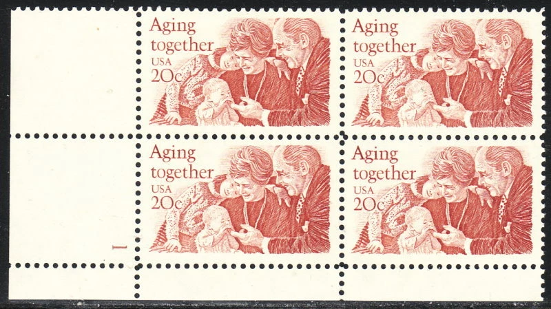 US #2011 20¢ Aging Together Plate Block MNH - Image 1 of 1