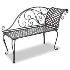 vidaXL Garden Chaise Lounge 128 cm Steel Antique Brown SP