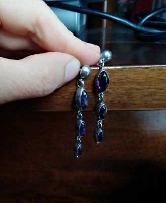 Orecchini in argento 925 e ametiste - Immagine 1 di 4