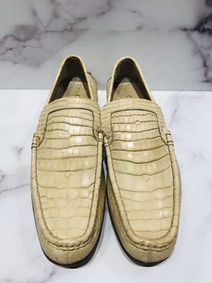 GUCCI White Crocodile Men’s Driving Loafers Shoes - Image 1 of 4