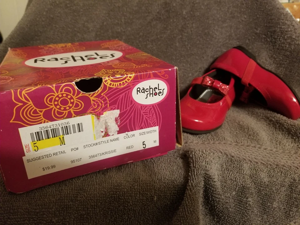 Zapatos Rachel - Krissie Rojo charol Mary Jane Zapatos 5M Niña Niño DC20 Foto 1 de 2