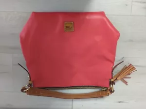 Borsa a tracolla Dooney Bourke XL in pelle borsa a tracolla rosa nappa 16"x14" - Foto 1 di 13