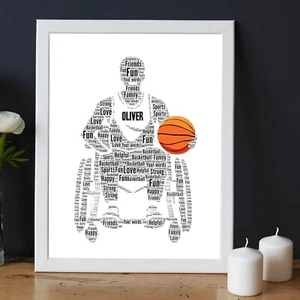 Customise Male Wheelchair Basketball Word Frame Print |  Player Printed A5/A4/A3 - Picture 1 of 9