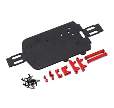 Chasis de fibra de carbono actualizado para 1/18 WLtoys 184011 A949 A959 A969 A979 K929 rc Foto 1 de 4