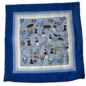 HMONG CULTURE STORY CLOTH 16" PILLOWCASE EMBROIDERY--IMPERFECTIONS/FLAWS  (1a) - Bild 1 von 16