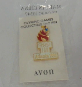 Olympic USA Atlanta 1996 Antorcha 100 Pin Sombrero Tie Solape Pinback Avon - Imagen 1 de 2