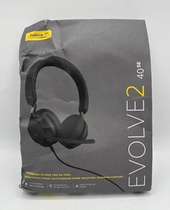 Jabra 24189-999-999 Evolve2 40 USB-A Stereo Headset - Wired Headphones - Black - Picture 1 of 2
