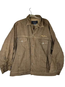 VTG Phat Farm Mens Denim Jean Jacket 3XL Button Up Front Brown Streetwear HipHop - Picture 1 of 20