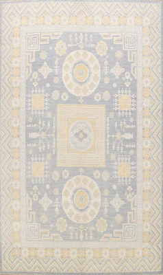 100% Vegetable Dye Oushak Rug 9x12 Ft Handmade Transitional Beige Wool Carpet - Image 1 of 4