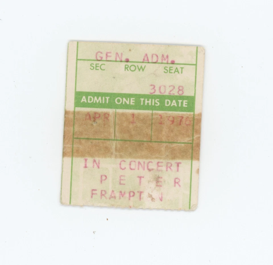 Peter Frampton 1976 Concert Ticket Stub Comes Alive Tour - Image 1 of 1
