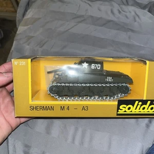 SOLIDO SHERMAN M4 A3 DIE CAST TANK No: 231 3/1972 FREE SHIP - Picture 1 of 5