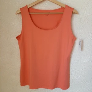 Charter Club Women's Polished Sleeveless Tank Vest Top M Medium Coral - Picture 1 of 5