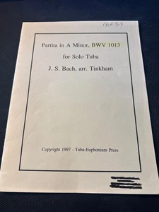 Partita in A Minor BWV 1013 For Solo Tuba/Flute by J.S. Bach Music Book - Picture 1 of 4