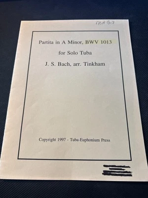 Partita in A Minor BWV 1013 For Solo Tuba/Flute by J.S. Bach Music Book - Image 1 of 4