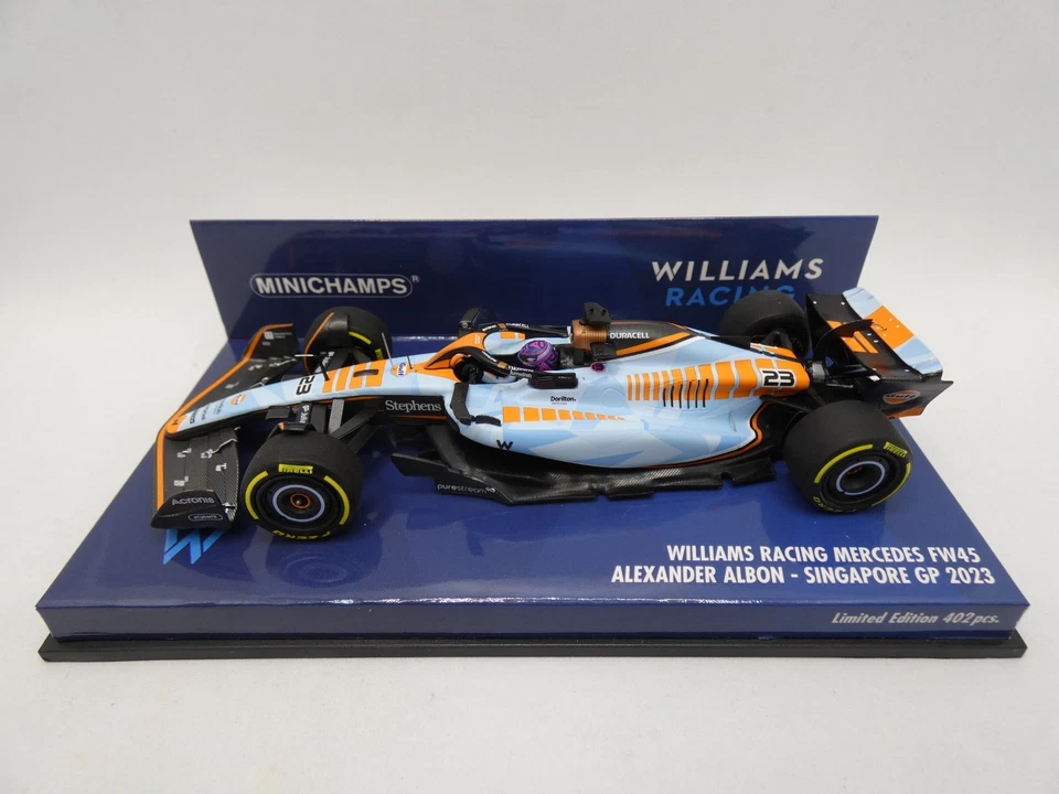 Minichamps 417231623 1/43 WILLIAMS RACING FW45 ALEX ALBON SINGAPORE GP 2023