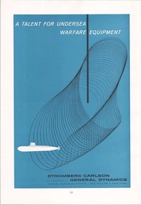 Stromberg-Carlson General Dynamics Undersea Warfare Print Ad 1960 - Picture 1 of 1