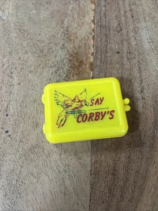 Say CORBY'S Whiskey Advertising Plastic Bobby Pin Case - W/14 Vintage Bobby Pins - Picture 1 of 5