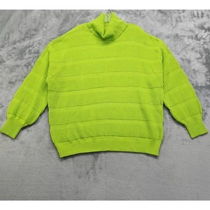 NEW Ashley Stewart Sweater Womens 18/20 Lime Green Turtleneck Pullover Stretch - Picture 1 of 10