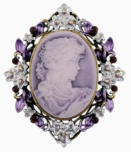 Broche Elegante Estilo Vintage Camafeo - con Diseño Floral Hueco - Imagen 1 de 5