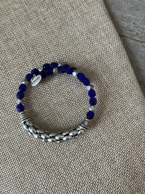 Brazalete Brazalete Alex and Ani Vintage 66 Cuentas Vidrio Azul Foto 1 de 2