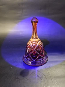 Vintage Amberina VIKING Art Glass GEORGIAN (Diamond Thumbprint Bell - Picture 1 of 4