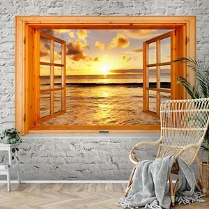 Fototapete Sonnenuntergang Meer Wohnzimmer Schlafzimmer Orange Vlies 9208a - Bild 1 von 7