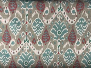 Tela de tapicería ciega cortina de doble ancho rojo Buketan Ikat lino rojo agua 280 cm - Imagen 1 de 7