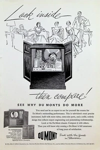 Anuncio impreso de colección de los años 50 ~ televisores Du Mont ~ Vea por qué Du Mont hace más... - Imagen 1 de 1