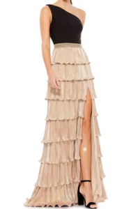 Ieena For Mac Duggal One-Shoulder Ruffle Tiered Gown-Size 12. - (FLK#133 B) - Picture 1 of 12
