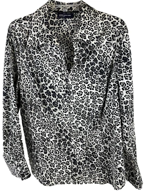 Jones New York Women's Top Blouse Long Sleeve Button-Down Size XL Animal Print - Image 1 of 4