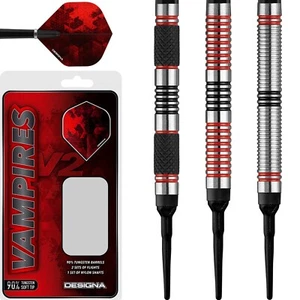 Juego de dardos Soft Tip Vampires V2 18 g 19 g 20 g gramos Tungsteno Softip negro rojo - Imagen 1 de 4
