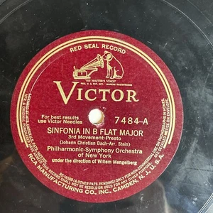 12" 78 RPM-Willem Mengelberg-Sinfonia in B Flat Major/Air/Victor 7484 - Picture 1 of 4