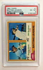 Graded 1981 Topps Batting Leaders George Brett and Bill Buckner Card