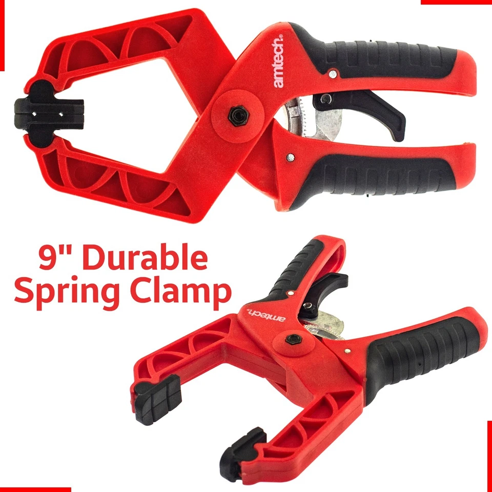 Amtech 22.9cm Ratsche Federbügel 75mm Kiefer Griff Clip mit Weichem – Black/Red - Bild 1 von 4