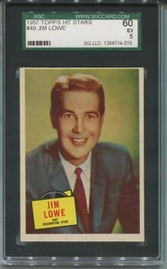 1957 Topps Hit Stars #49 Jim Lowe Sgc 5 - Picture 1 of 1