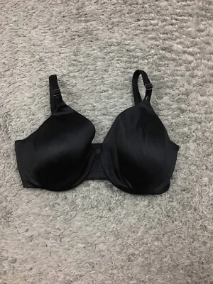 Bali Back Smoothing Bra 34D Underwire Black Satin Seamless Padded Cup 3W11 - Image 1 of 4