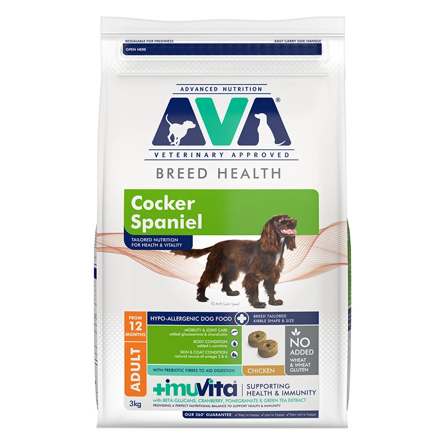 AVA Breed Health Cocker Spaniel Dry Dog Food Chicken - 3kg - Image 1 of 1
