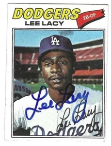 Autographed 1977 Topps LEE LACY Los Angeles Dodgers Card #272 w/ Show Ticket - Picture 1 of 1