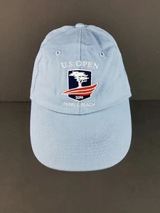 2019 US Open Pebble Beach Golf Hat/Cap USGA Member Insignia Light Blue Strapback - Picture 1 of 8