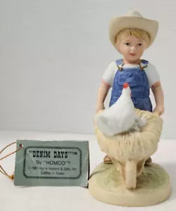 Denim Days Porzellan Figur ~ "Morning Chores" ~ 1985 Homco ~ #1501 - Bild 1 von 9