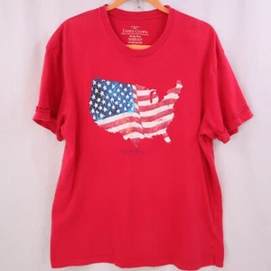 FADED GLORY USA RED T-SHIRT WITH BRAIDED SLEEVES WOMEN'S XL America Patriotic - Picture 1 of 8