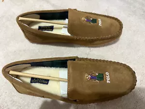 Polo Ralph Lauren Polo Brenan Bear Herren Hausschuhe Braun UVP 115€ Gr. 43 UK 9 NEU - Bild 1 von 5