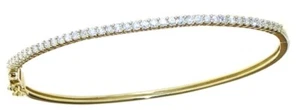 10kt Gold 1.00 ct Lab Created Diamond Bangle Bracelet - Picture 1 of 3